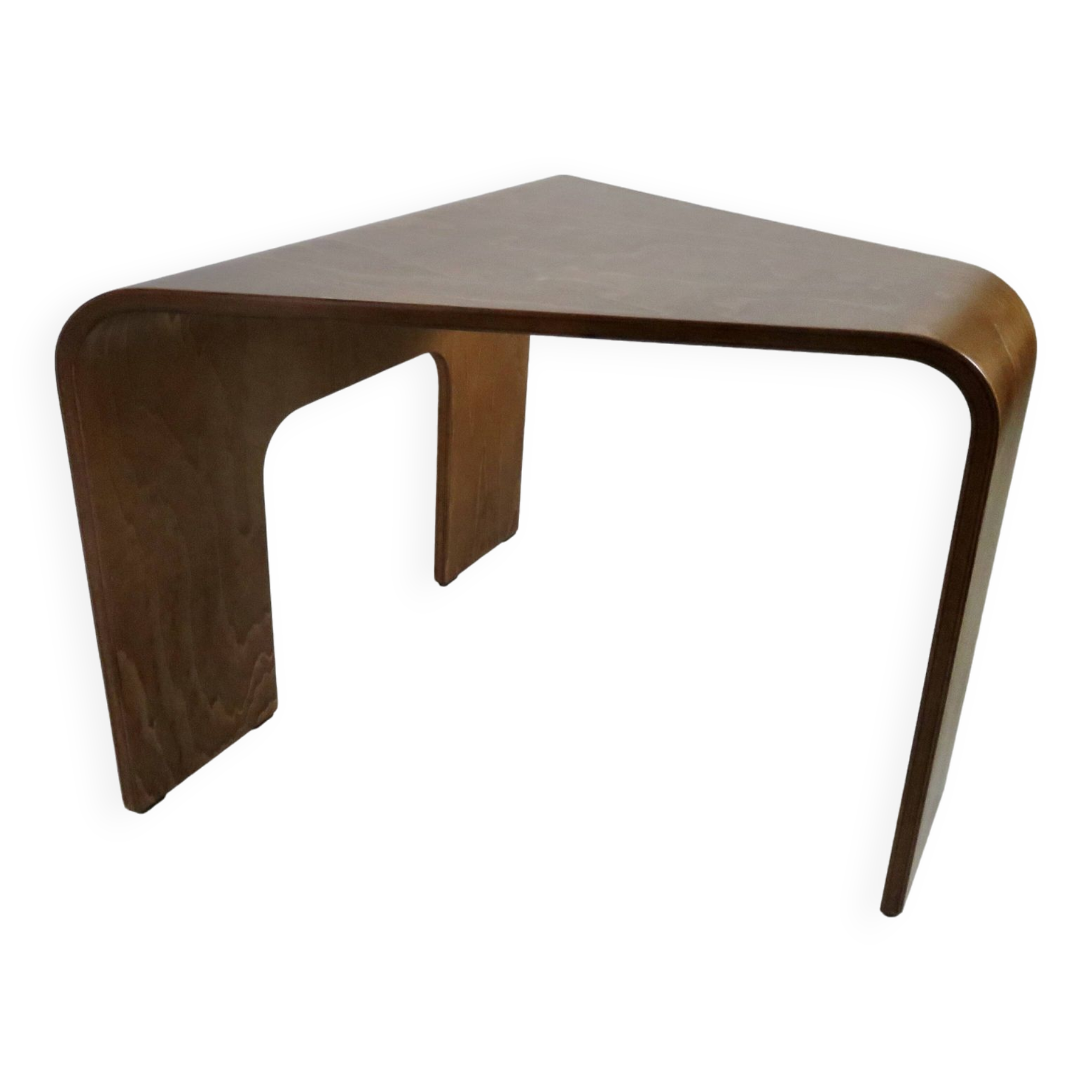 Table basse scandinave en bois cintré années 70