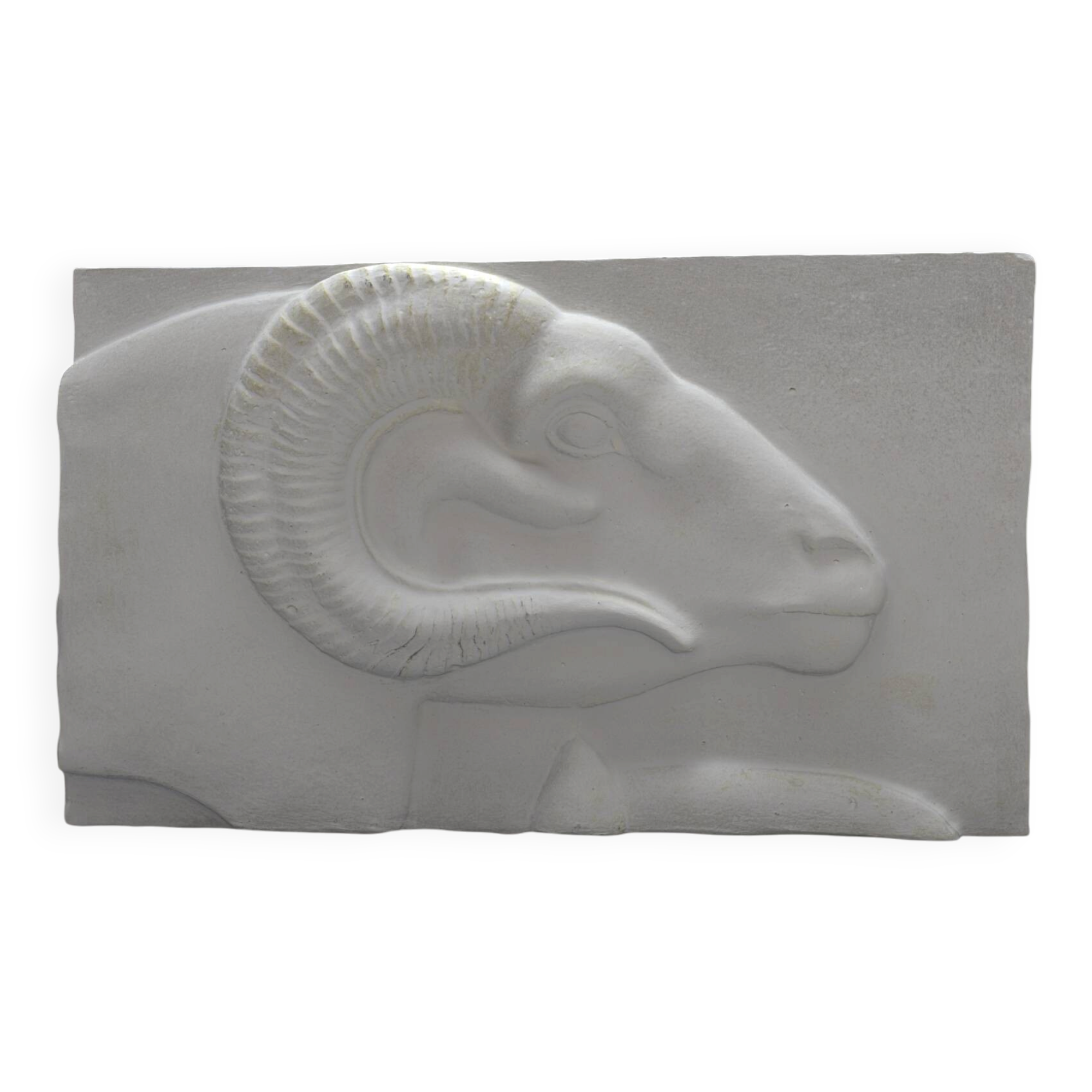 Plaster reproduction of an Egyptian ram deity.