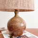 Lampe grès et jute