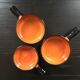 Lot 3 poêlons orange et noir