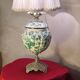 lampe ancienne 65x32 bronze et porcelaine inter a tirette tres bon etat