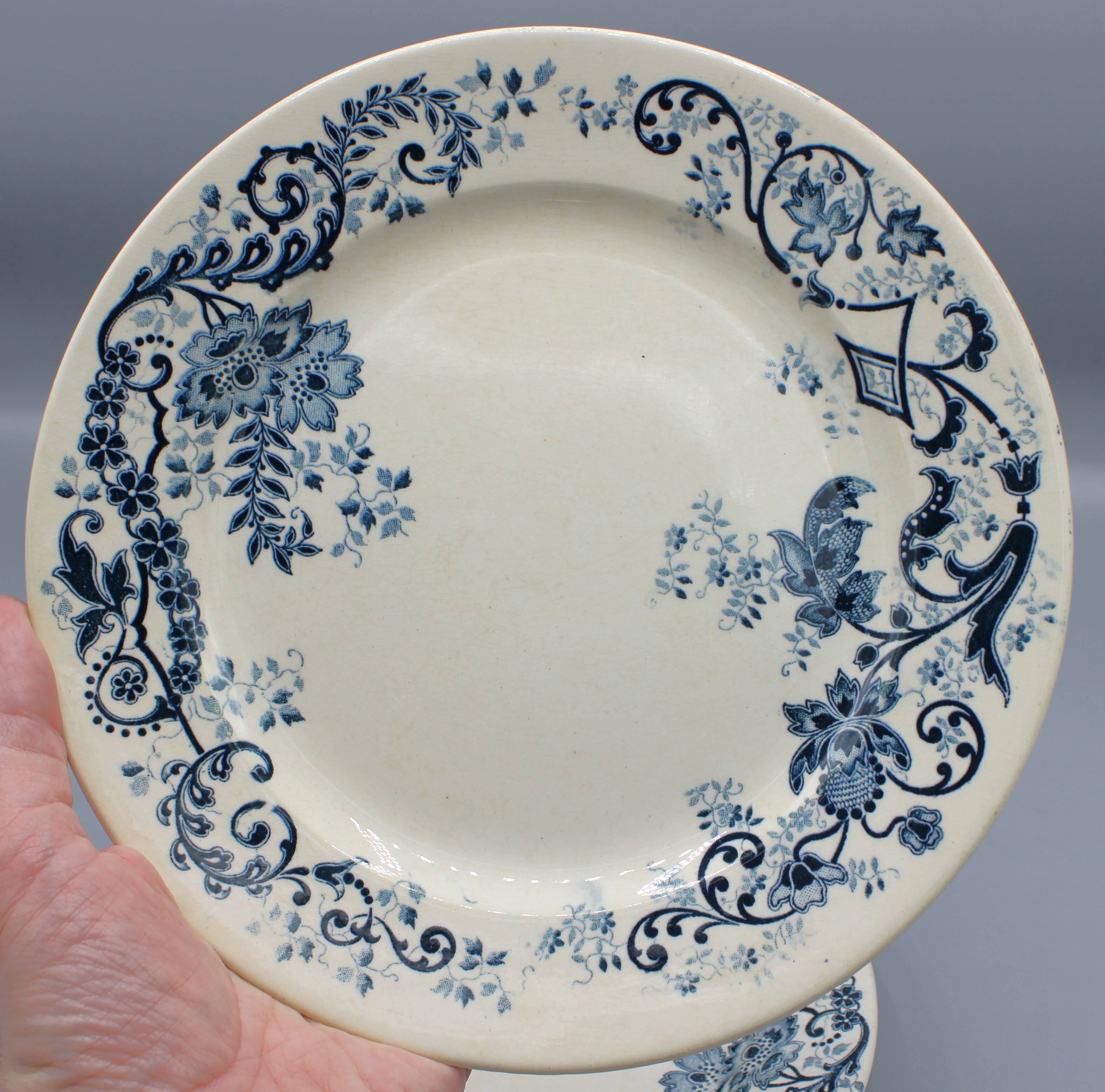 Lot 9 plate plates hb & cie earth of iron - sevigne 23 cm