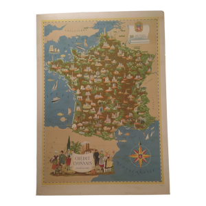 Poster carte de France Lucien Boucher