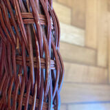 Oval wicker rattan mirror