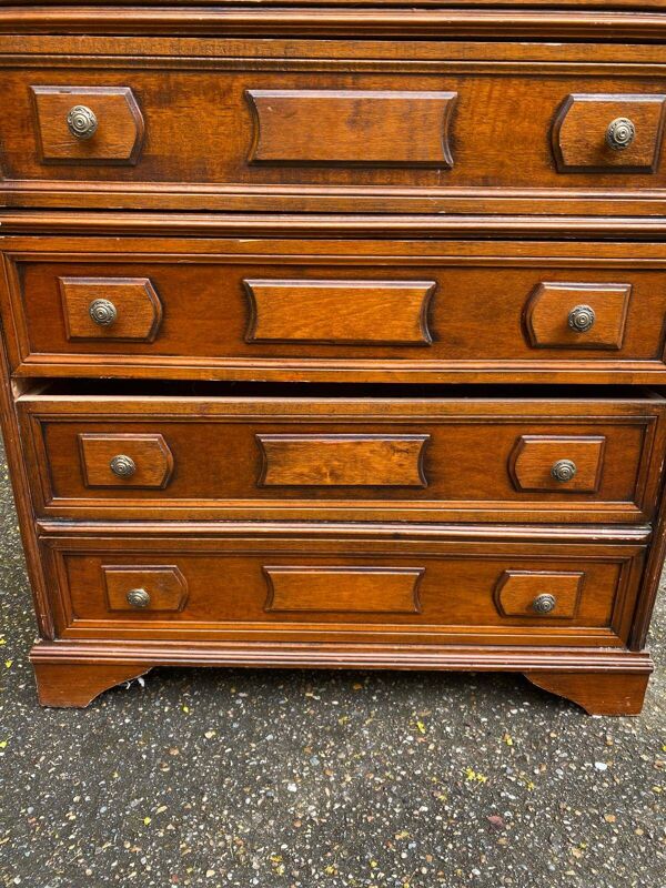 Semainier commode vintage 7 tiroirs coloniale en bois