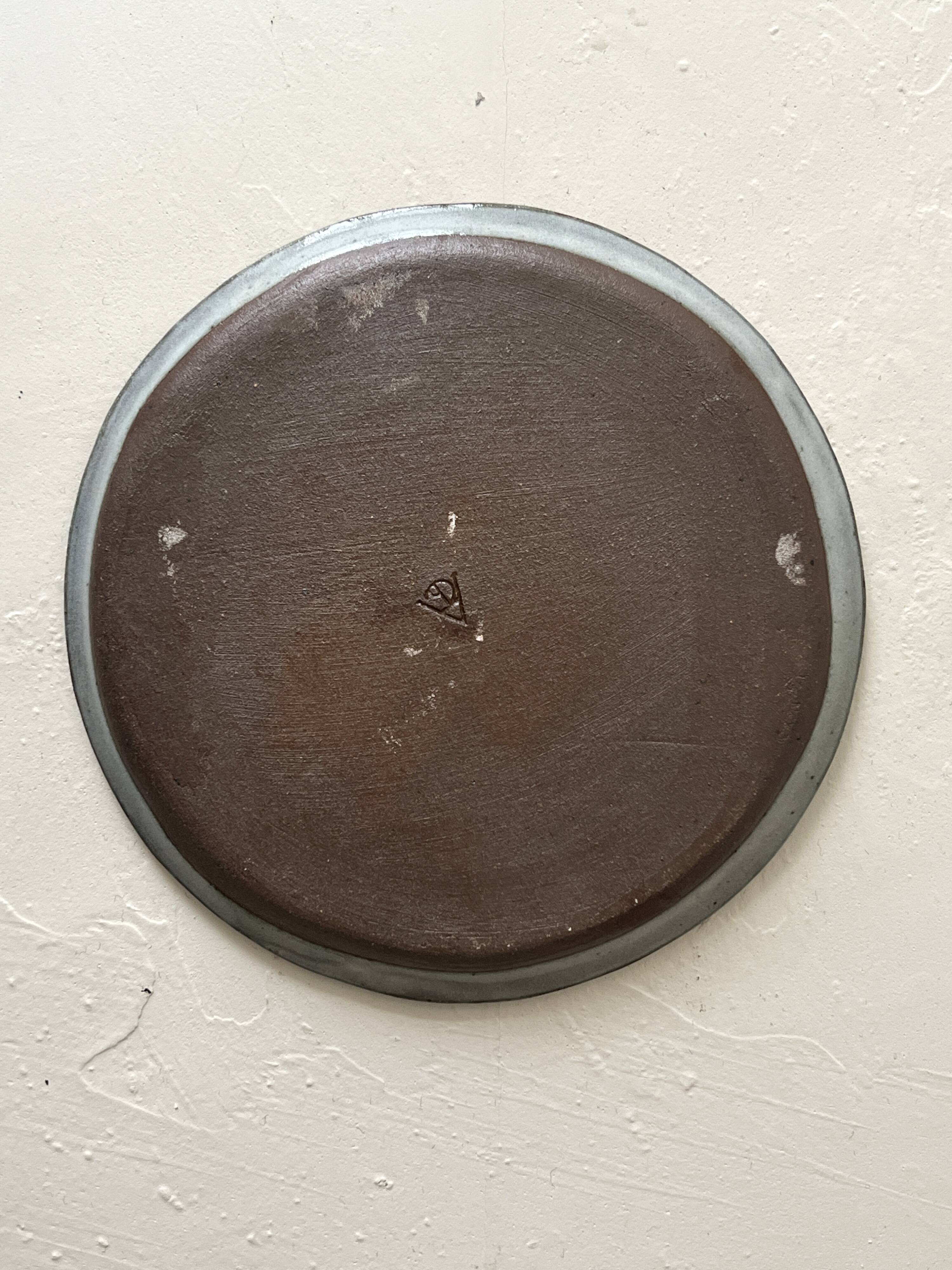 Glazed ceramic plate (stoneware), Chantal & Thierry Robert 1970