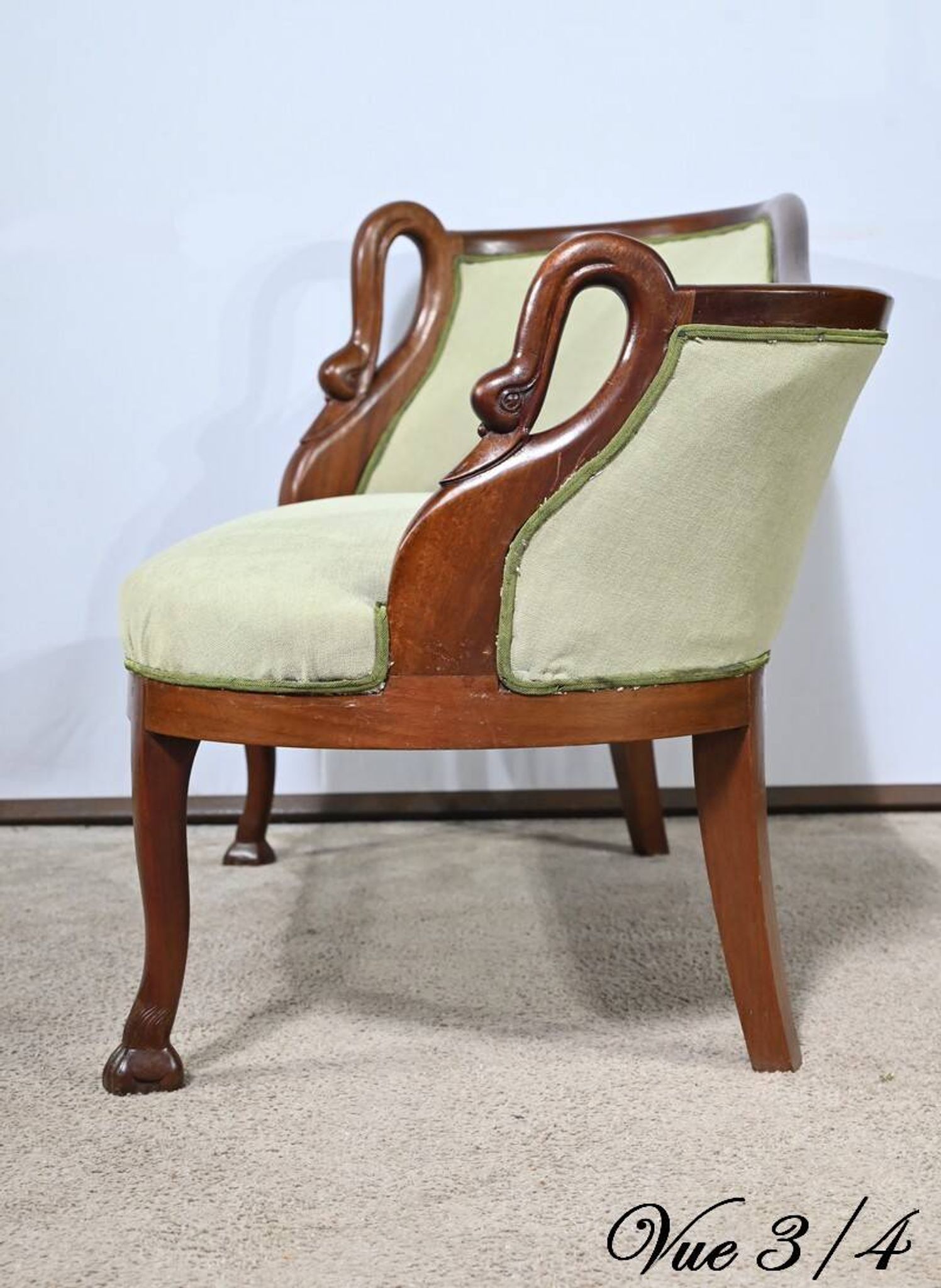 Small Mahogany Backsplash Daybed, Return from Egypt Style – Early 20th Century