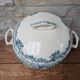 Saint Amand soup tureen model Guadeloupe with a floral decoration in Terre de Fer.