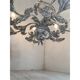 Contemporary brunish-clay florentine wrought iron leafs chandelier
