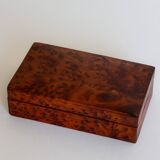Rectangular box or small casket in elm burl, 1970s