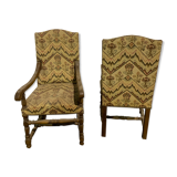 Paire des fauteuils style louis XIII