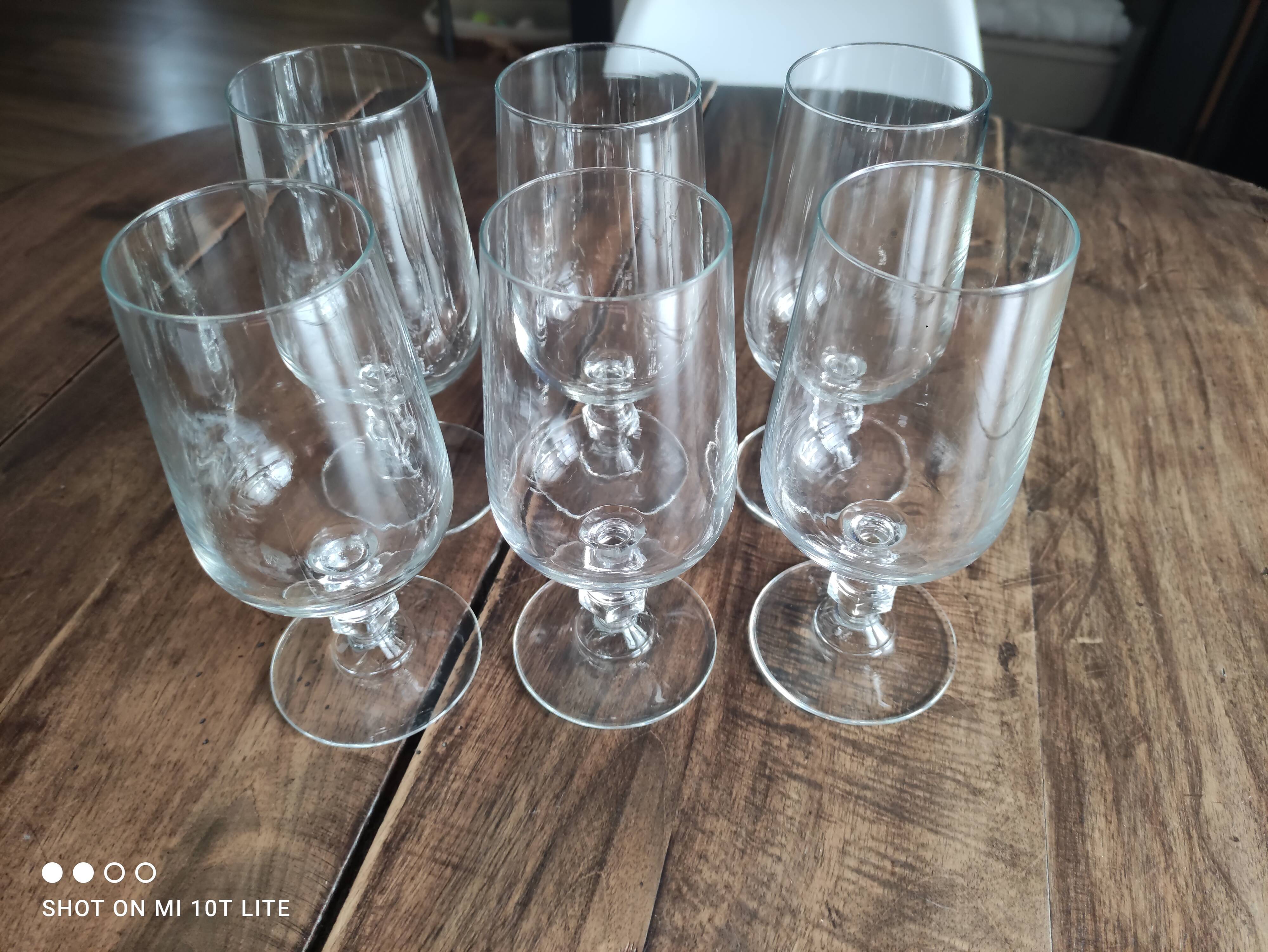 Set of 6 wine glasses top tasting hexagonal foot