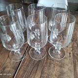 Set of 6 wine glasses top tasting hexagonal foot