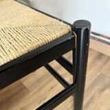 Set of 4 Italian black chairs 1970s
