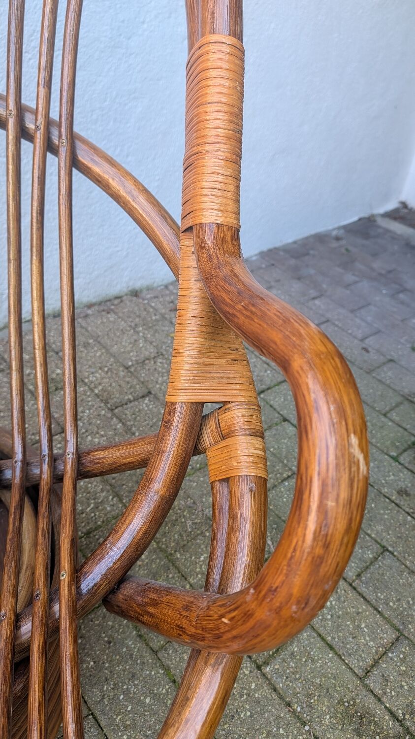 1970s spiral rattan lounge set