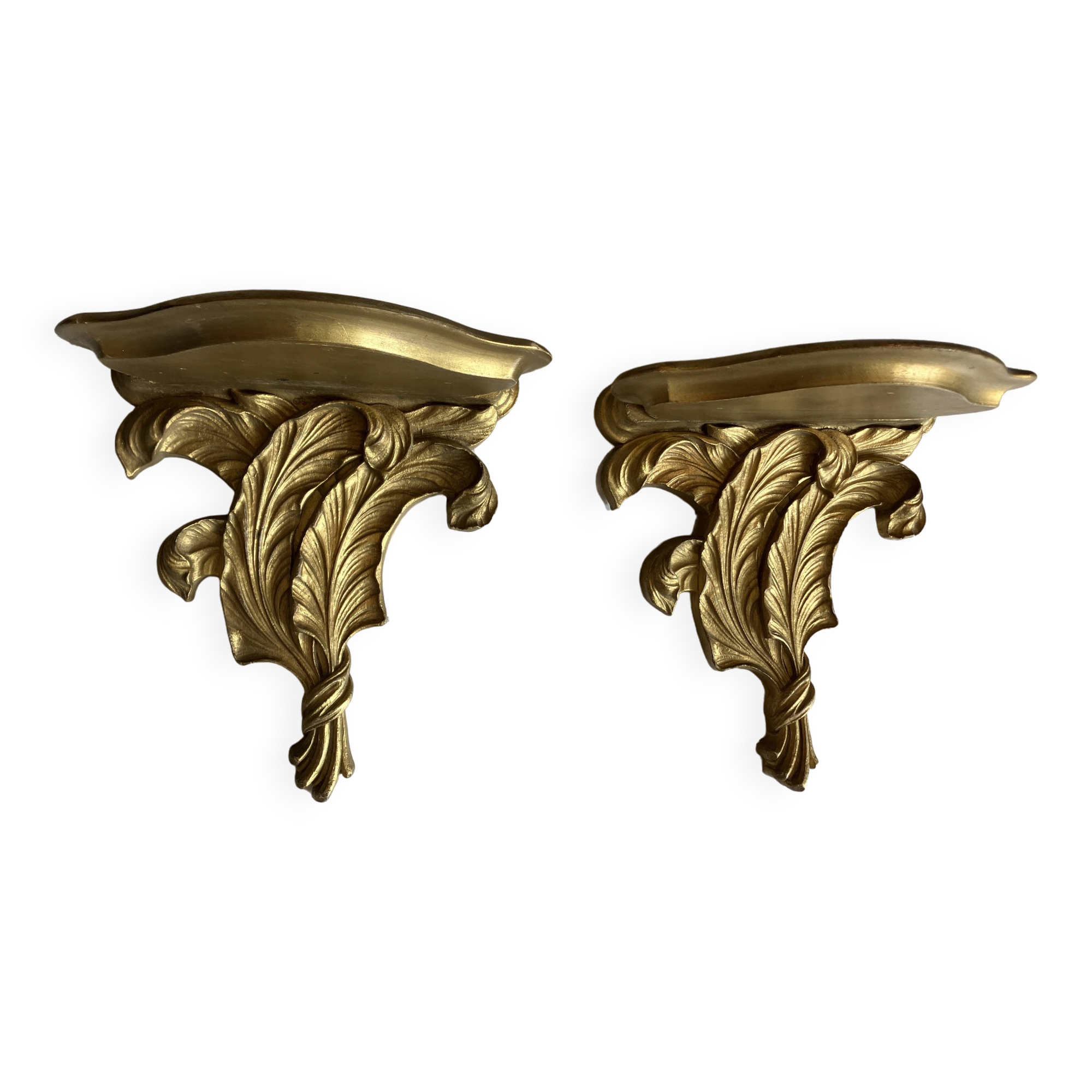 Pair of wooden consoles