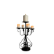 Vintage Brutalist large black wrought iron candelabra