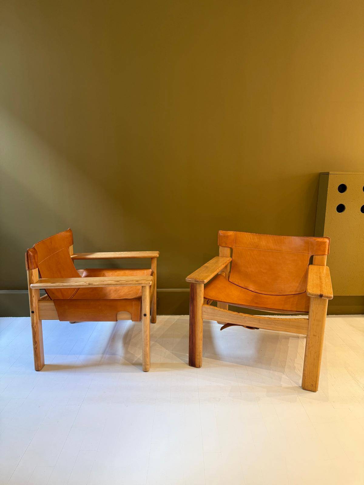 Natura armchair in pine and leather - Karin Mobring for Ikea, 1970
