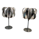 Paire de lampes eres chrome – seylumière– design space age