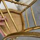 chaise Napoléon III en bois doré et velours rose, chaise ancienne Chiavari en bois
