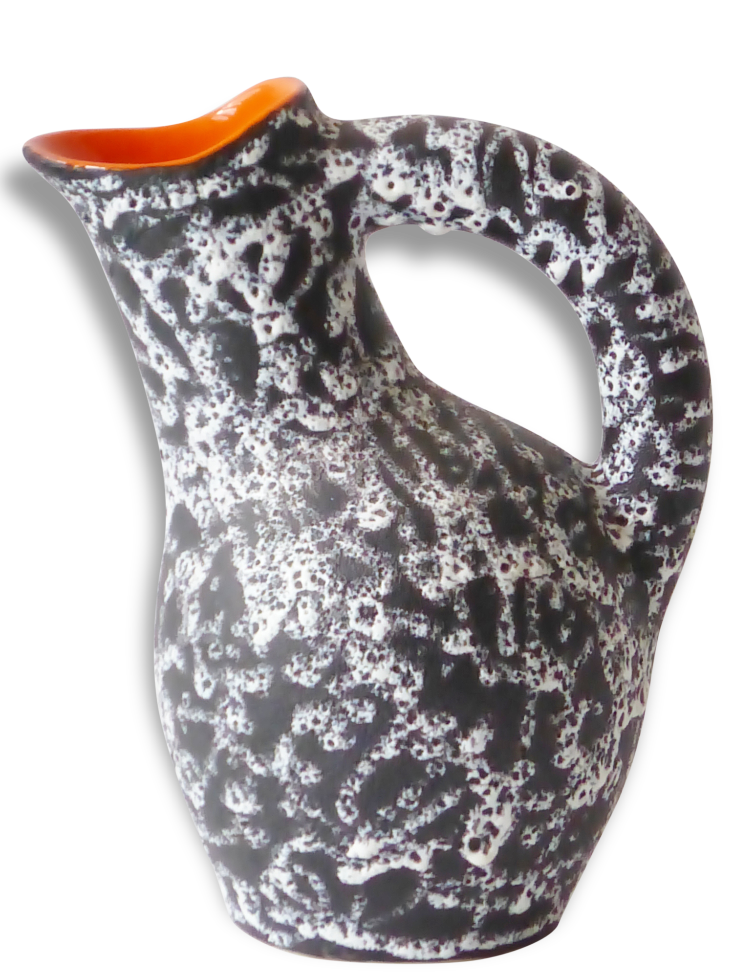 Pitcher vase ceramic way wash & orange 1950 1960 vintage 50's 60's