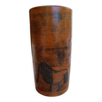 Vase cylindrique J.blin/ vase cylindrique Roger Capron