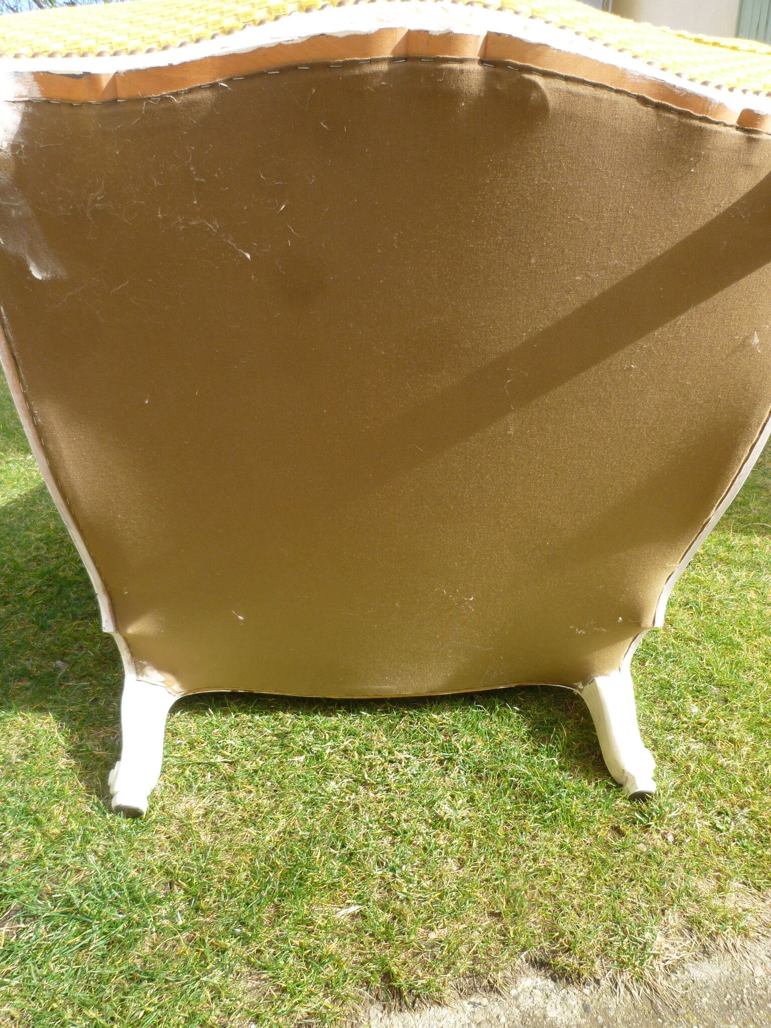 Set two chairs shabby chic fabric yellow