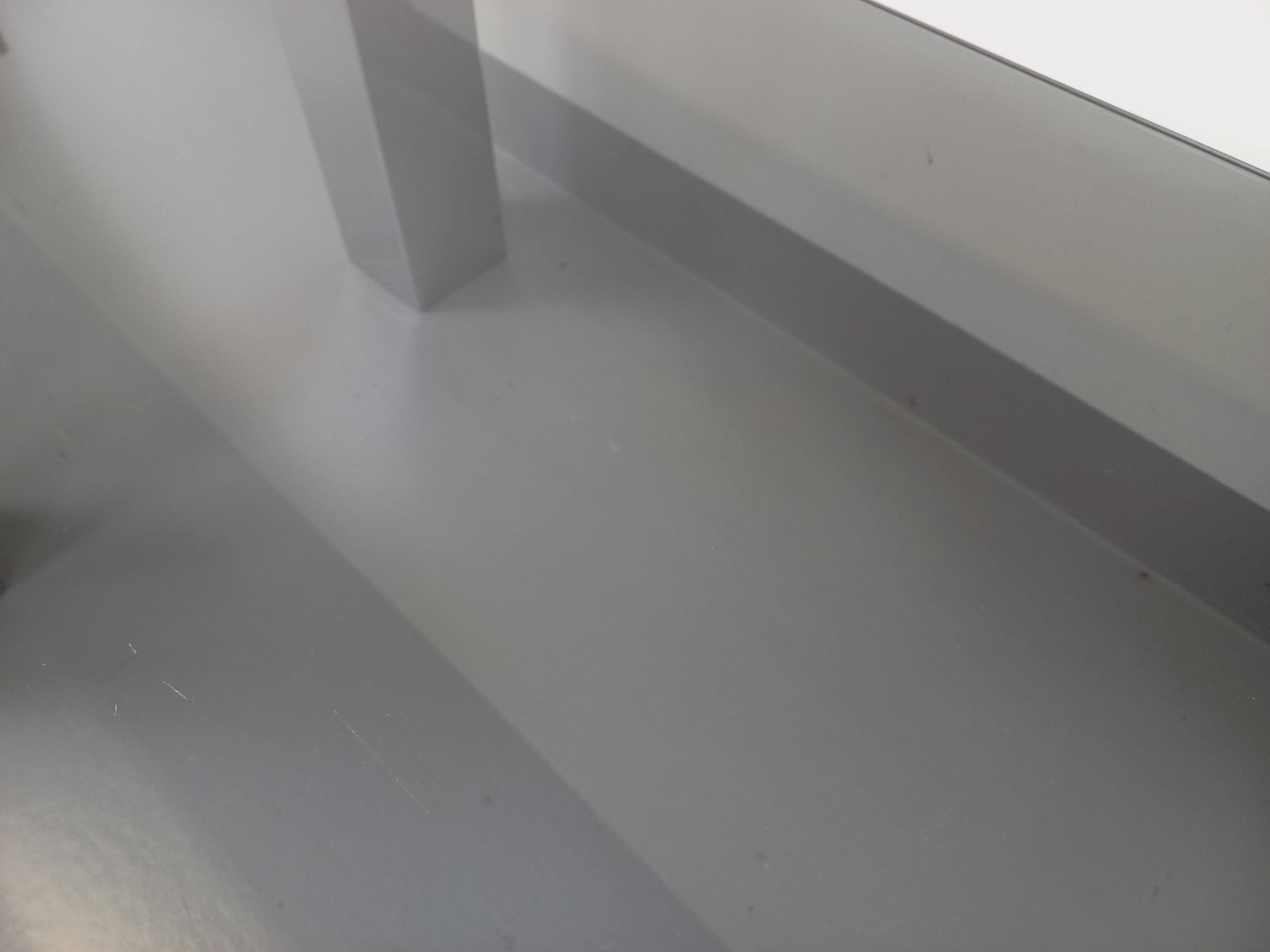 Vintage Italian coffee table Cidue in smoked glass and chrome metal from the 70s