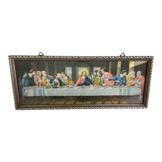Ancient religious setting of the Last Supper with Jesus Christ and the 12 apostles