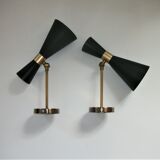 Paire d'appliques diabolo