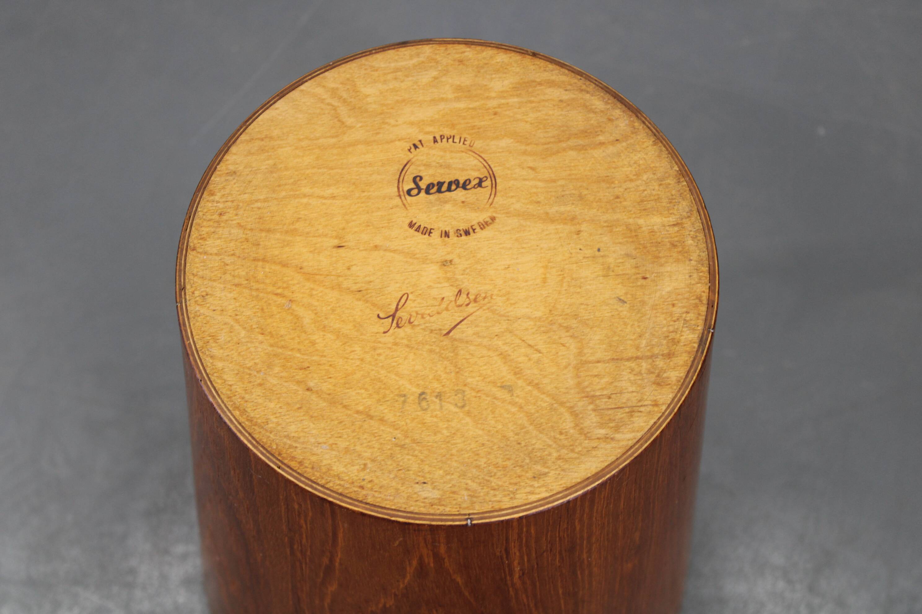 Panier en papier en teck suédois des années 1960, conçu par Martin Åberg pour Servex.