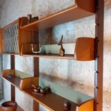Self-supporting teak shelves ergo, vintage scandinavian 1960s