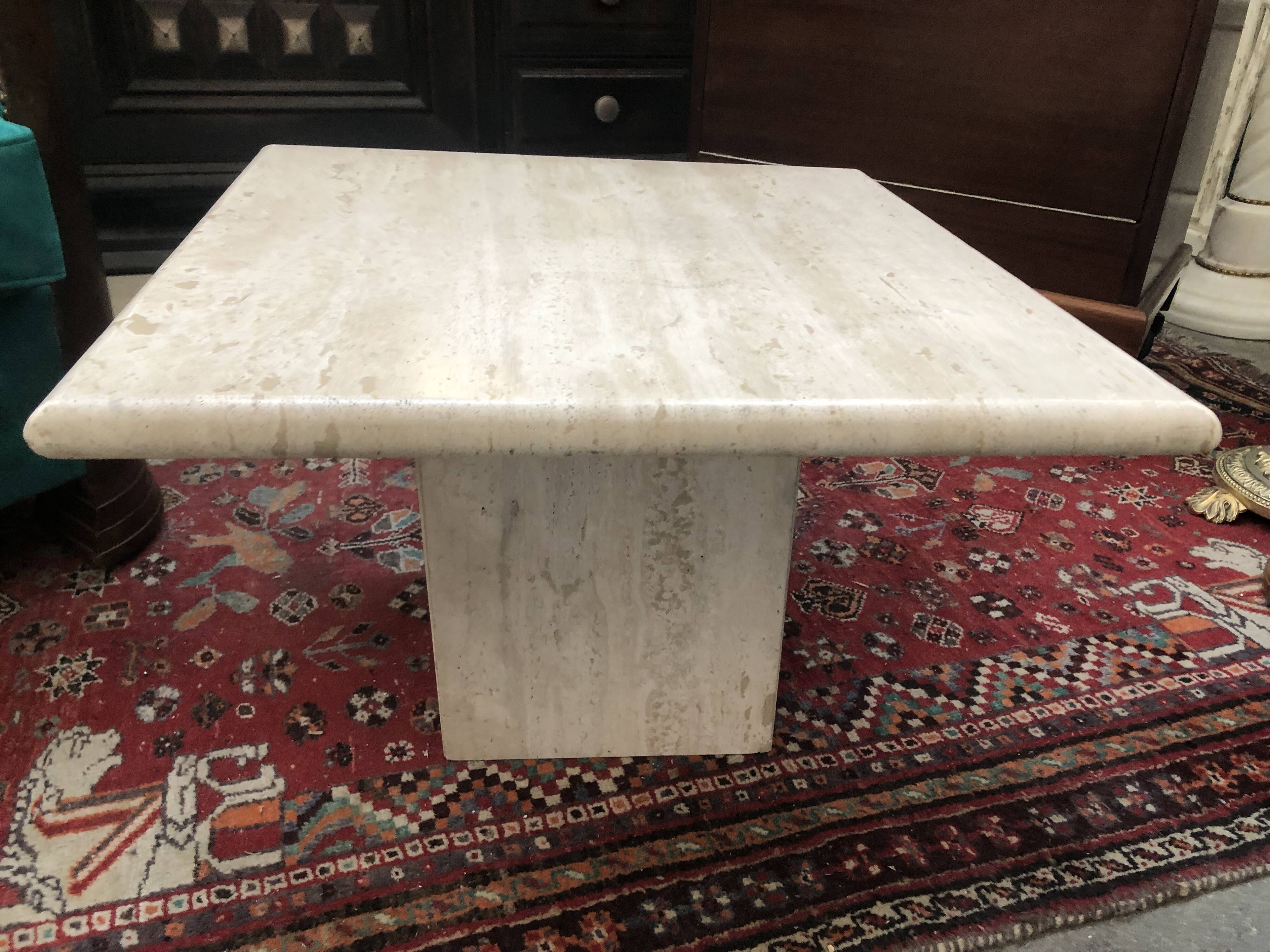 Vintage travertine bass table 1970