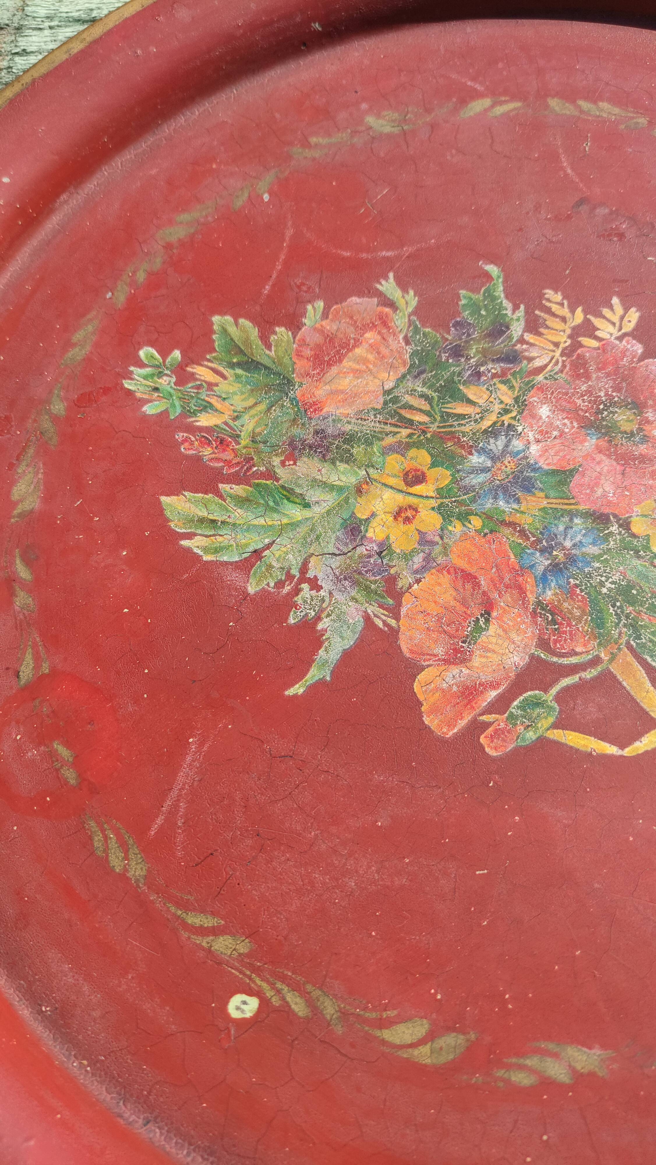 Large plate in painted sheet metal Napoleon III
