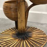 Support à plantes italien en bambou à plusieurs niveaux des années 1960, avec cinq coupes sculpturales.