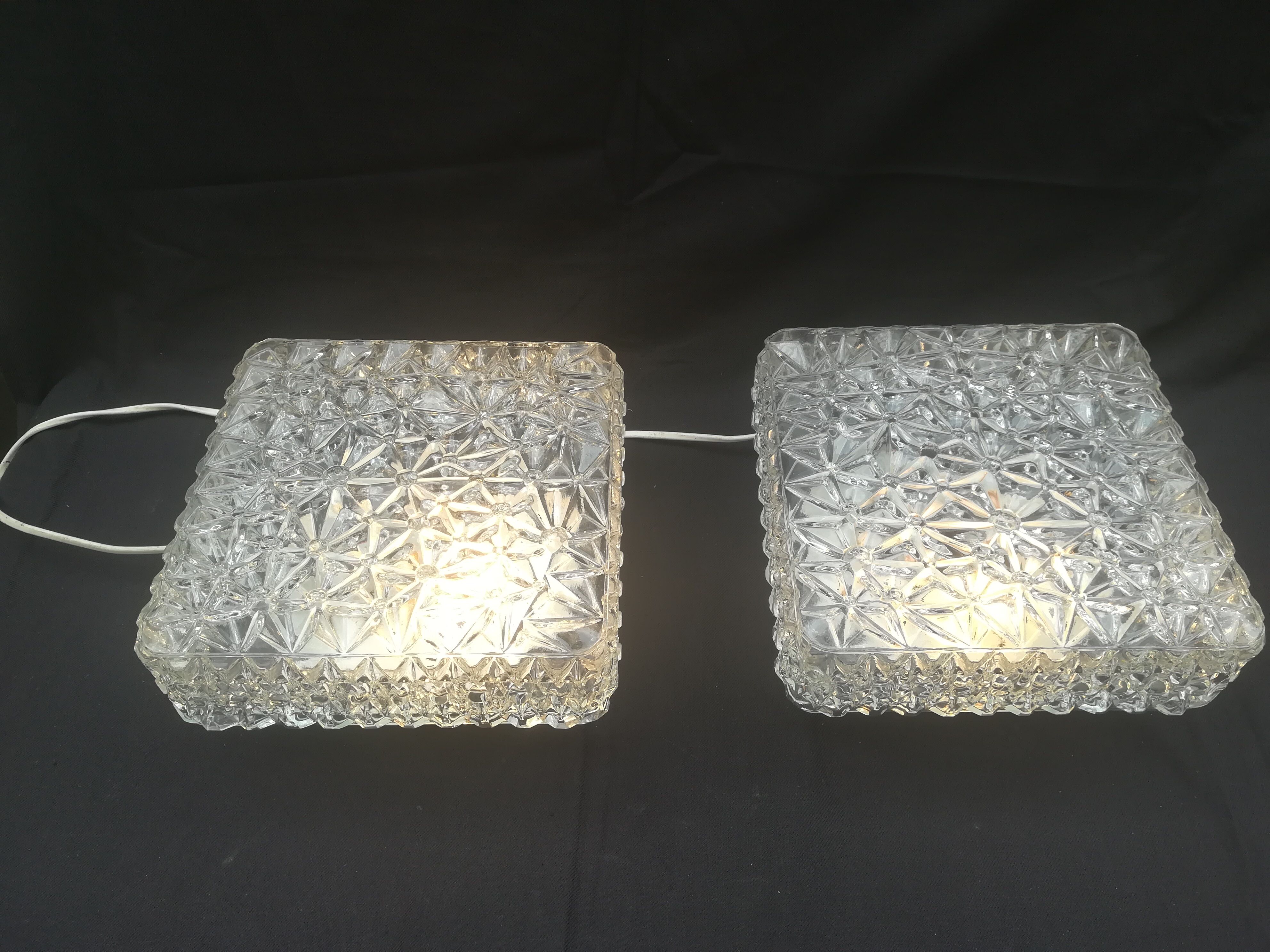 Pair of square ceiling lights