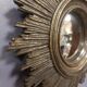 Miroir convexe soleil doré antique