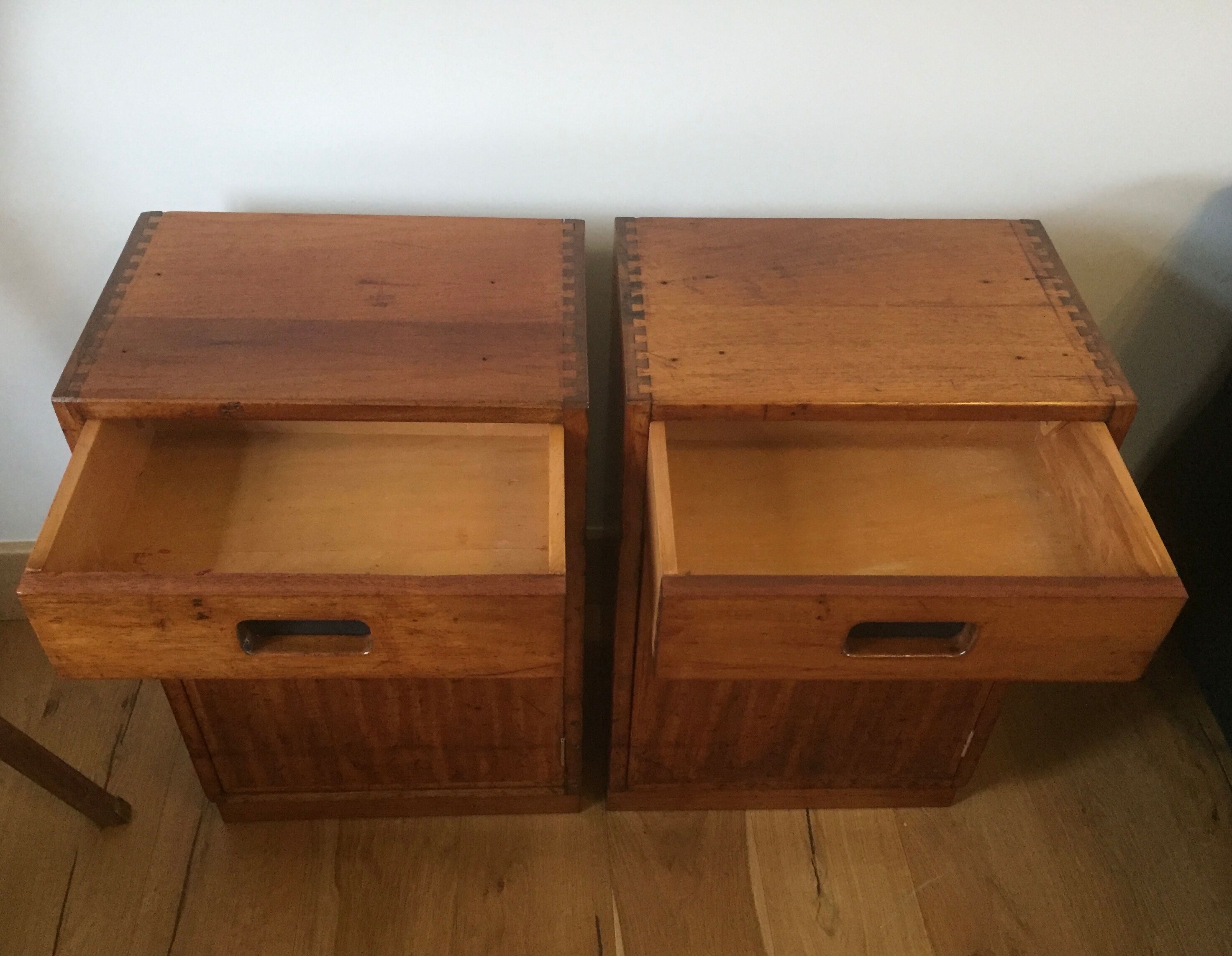 Pair of Iroko Science Lab Cupboards from 1950
