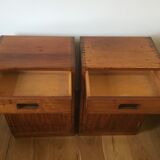 Pair of Iroko Science Lab Cupboards from 1950