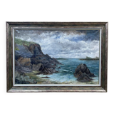 Oil on canvas representing a beachfront in the Côtes d'Armor, signed L HORNA
