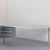 Brushed aluminum desk by MDF Italia