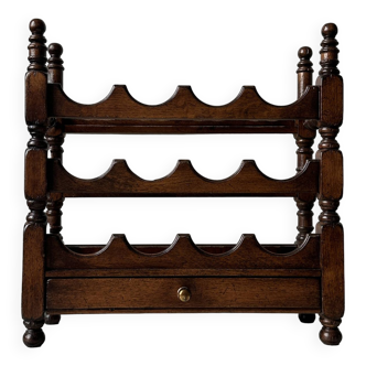 Wooden wine bottle rack