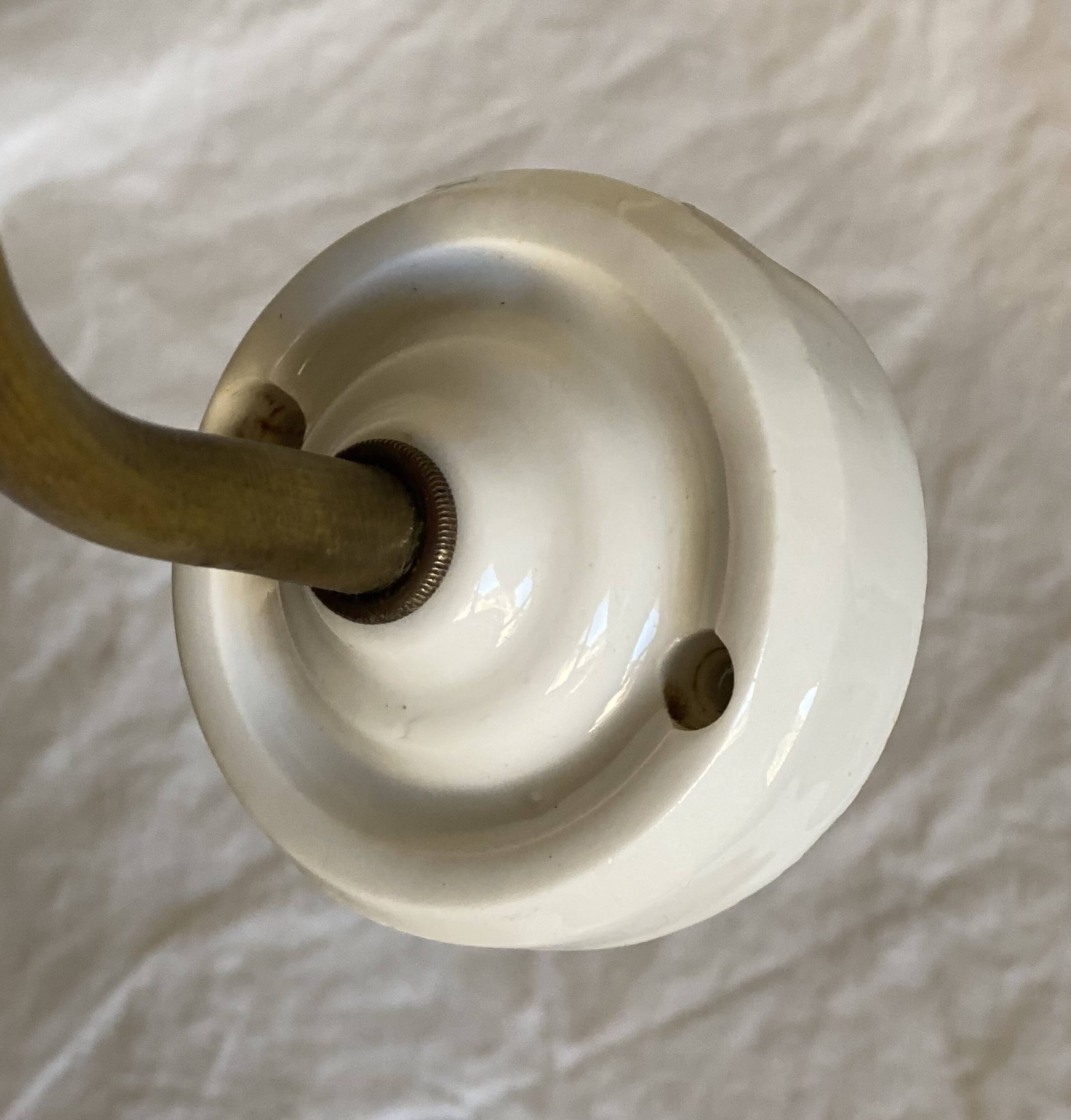 Vintage "swan neck" opaline wall light signed