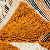 Modern Moroccan rug in rust wool with cream lines 150/250 cm