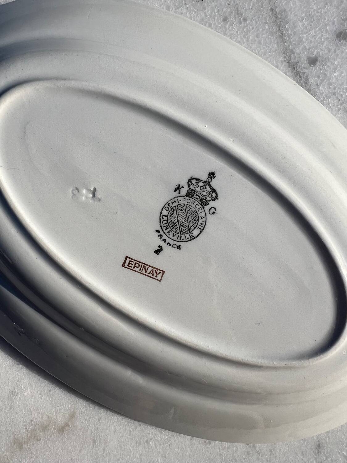 Ravier in half-porcelain from Lunéville - Épinay model