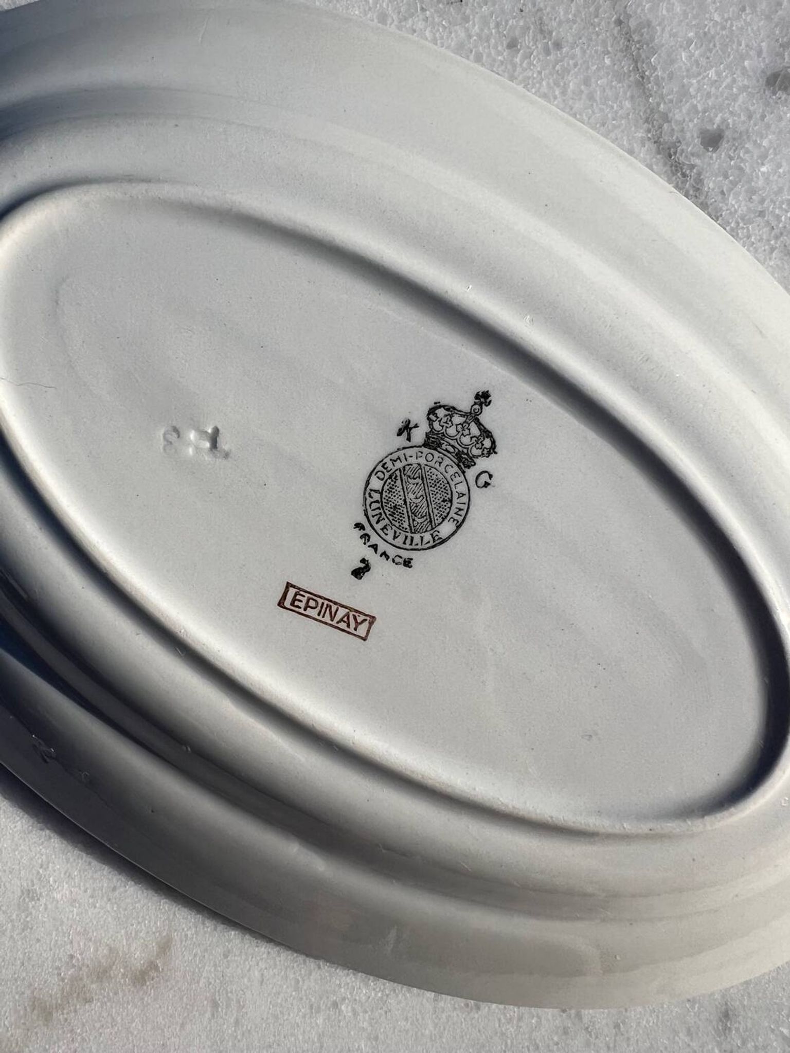 Ravier in half-porcelain from Lunéville - Épinay model