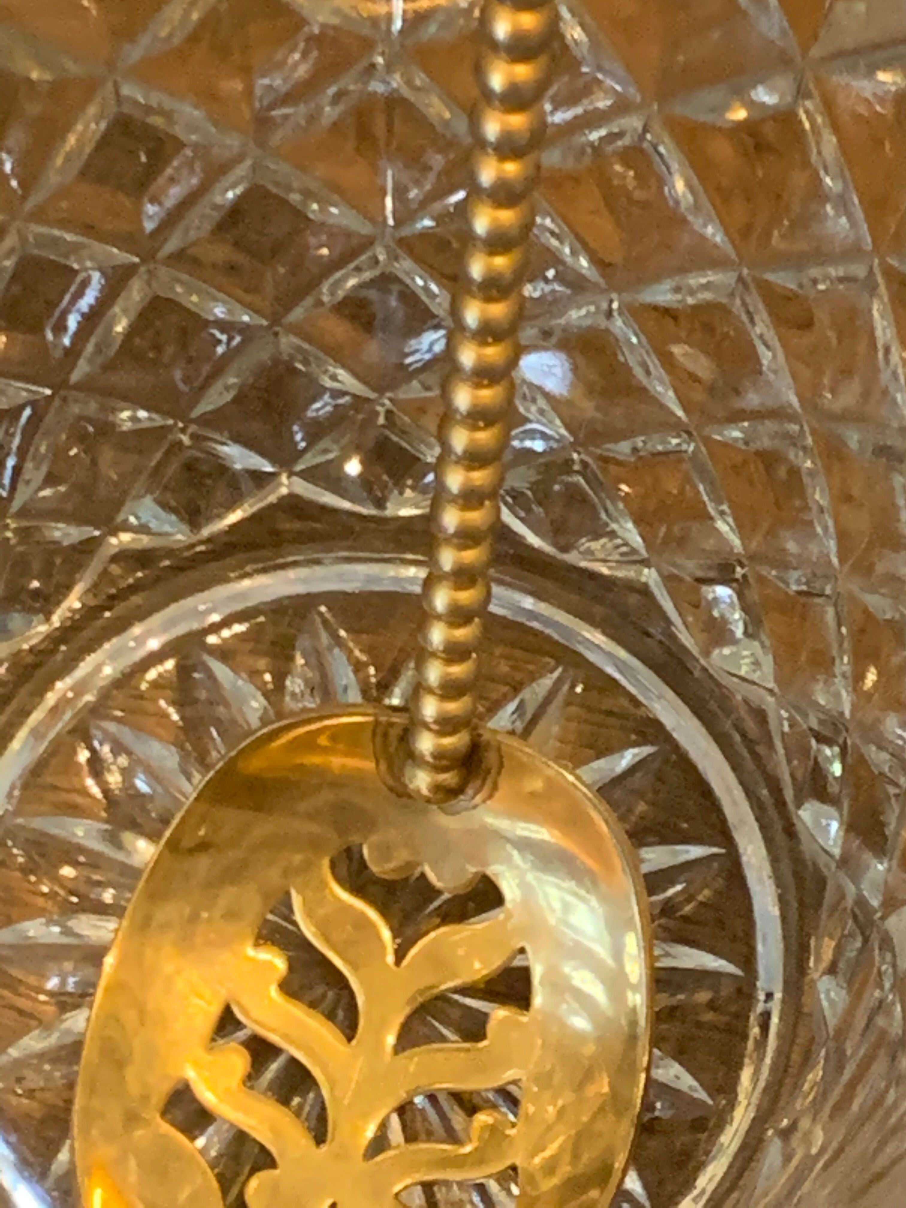 Ice bucket and its vintage 1950 gold metal spoon