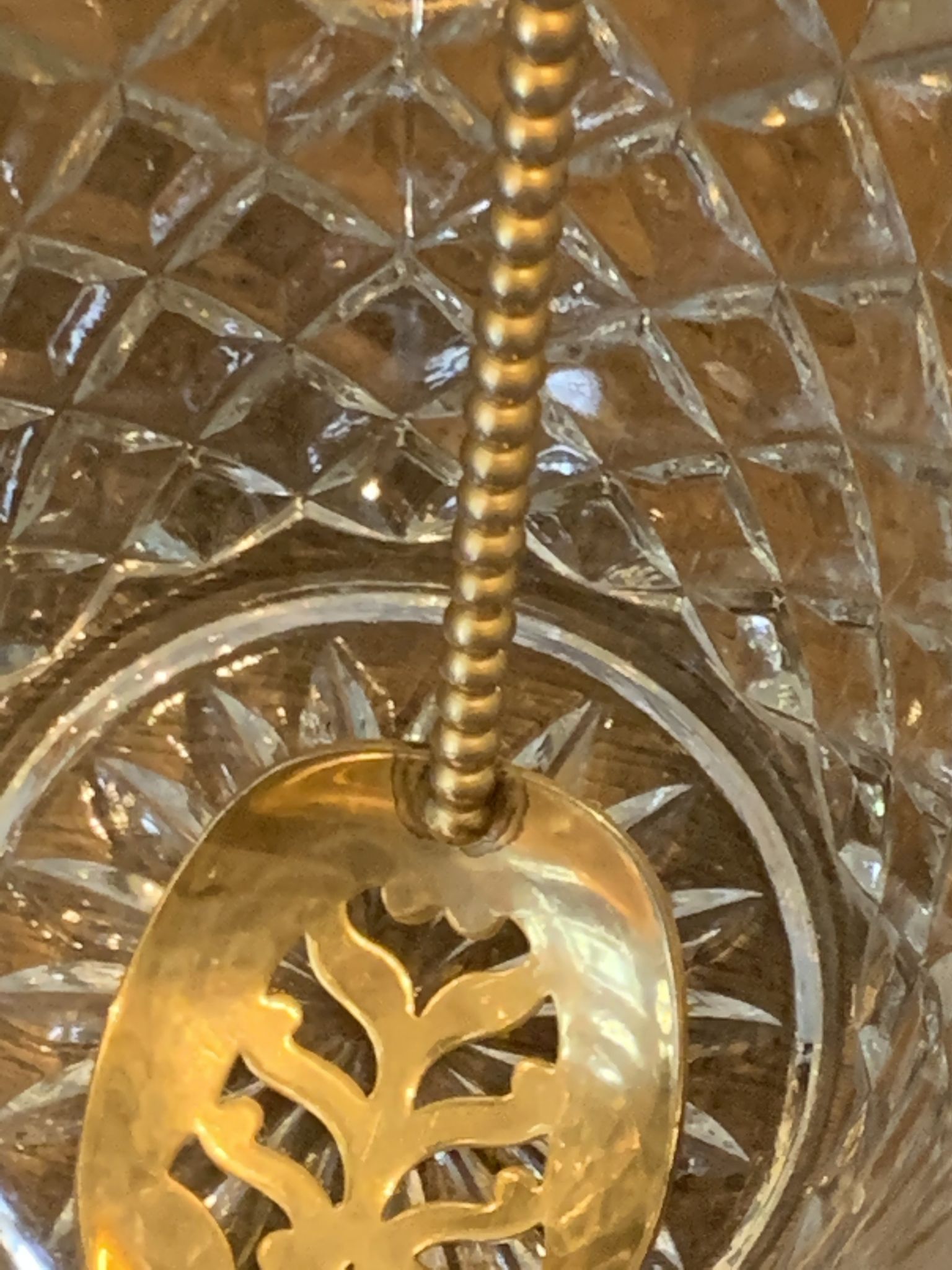 Ice bucket and its vintage 1950 gold metal spoon