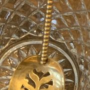 Ice bucket and its vintage 1950 gold metal spoon