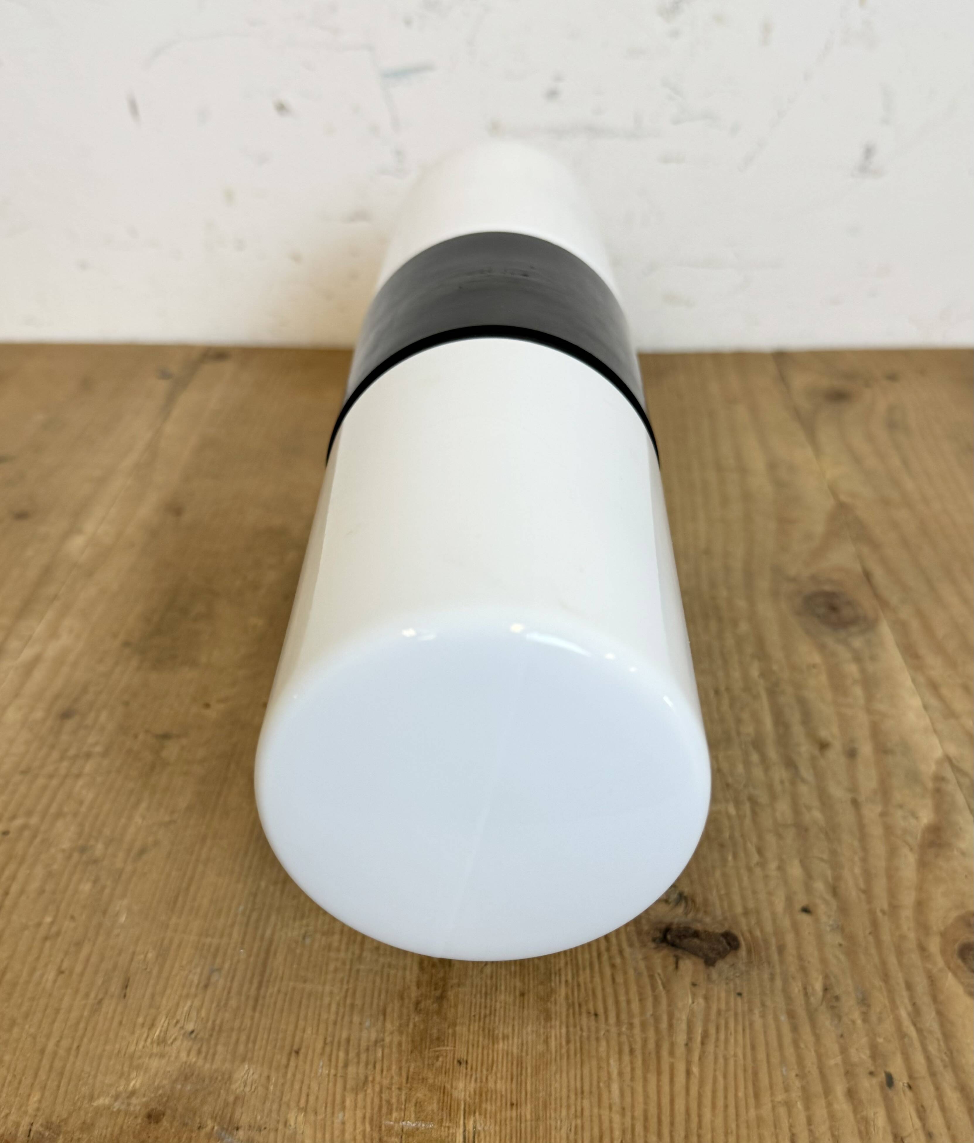 Industrial Brown Bakelite Wall Light with Milk Glass, 1960s